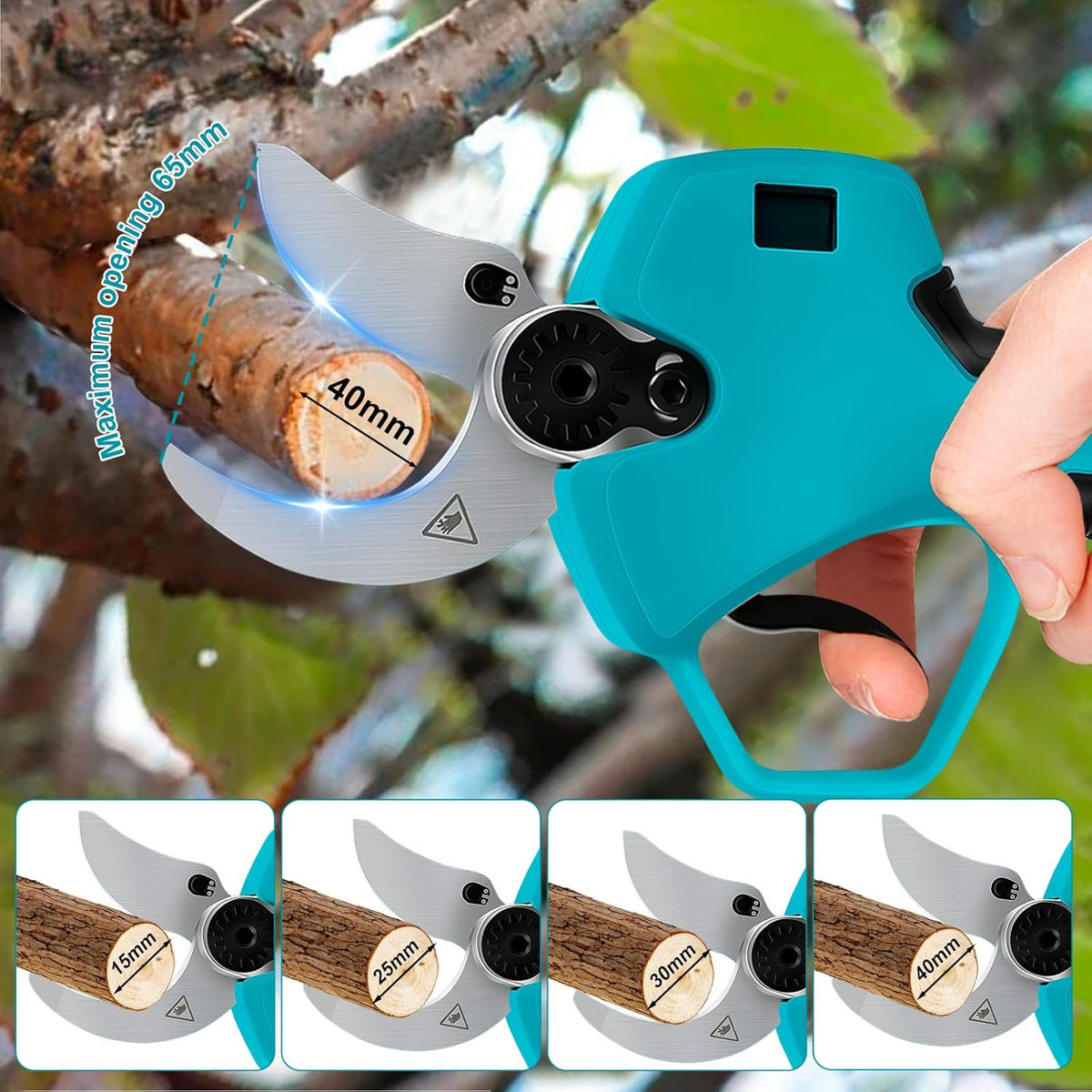 Electric Pruning Shears Compatible with Makita 18V Battery, 2.55“ (65mm) Cutting Diameter, Brushless Pruner Cutter with LED Display & SK5 Blades for Gardening Tree Pruning (Battery NOT included)