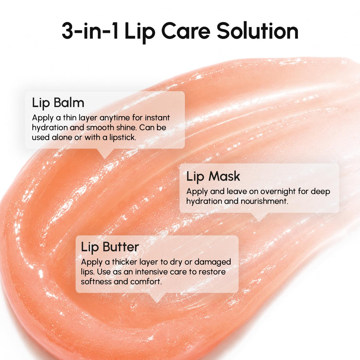 MAREE Lip Mask Overnight - Lip Moisturizer For Very Dry Lips - Hydrating Lip Butter Balm with Hyaluronic Acid & Collagen - Overnight Lip Treatment - Lip Sleeping Mask Repair - Hidratante de Labios
