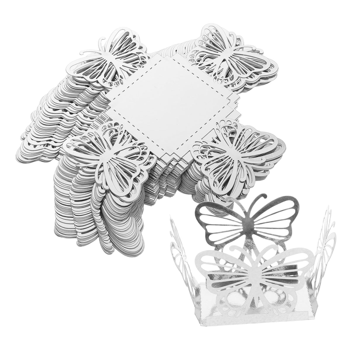 PRETYZOOM 50pcs Butterfly Paper Candy Boxes Hollow-Out Truffle Wrappers for Weddings Birthdays Baby Showers Decorative Chocolate Packaging for Party