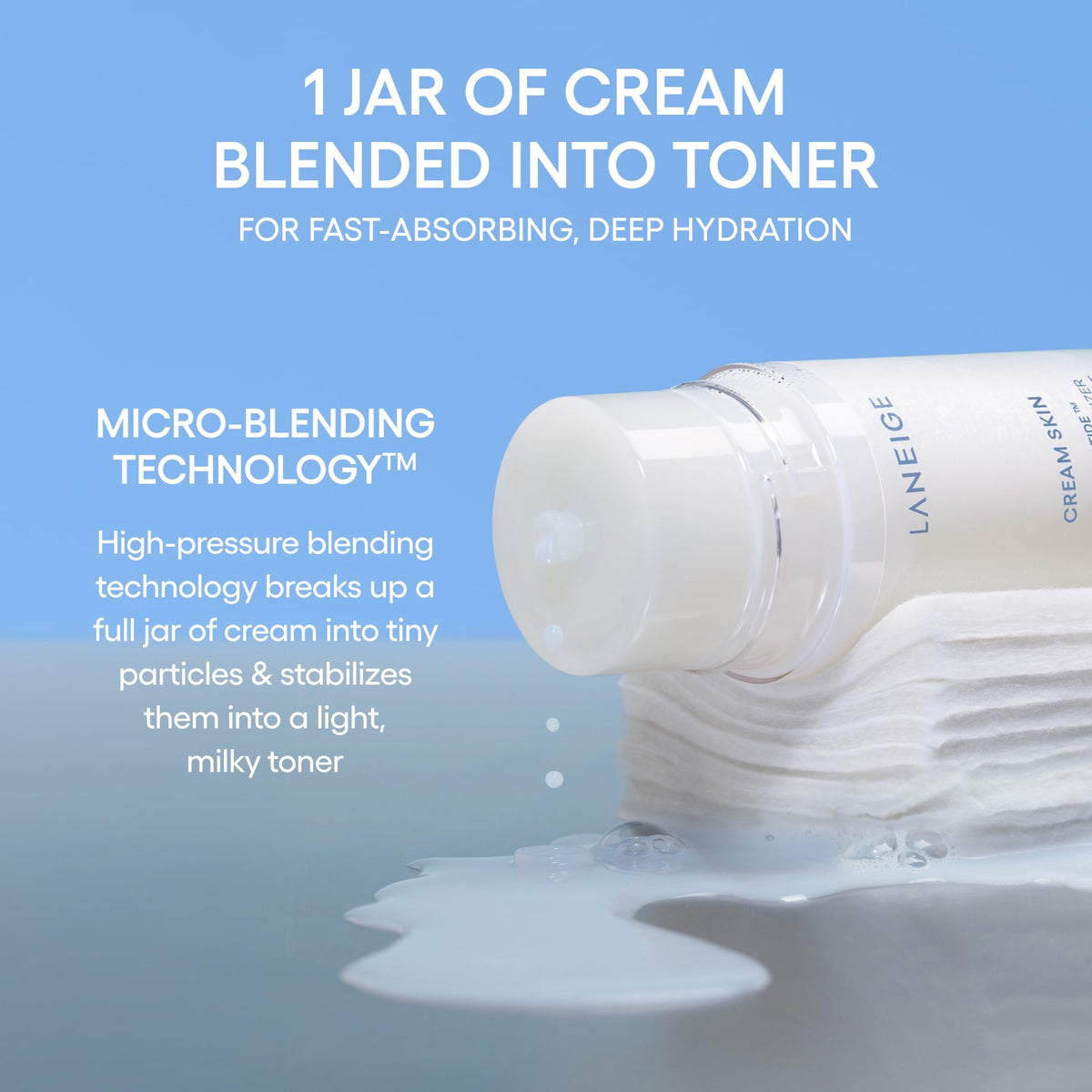 LANEIGE Cream Skin Face Hydrating Milky Toner: Lightweight Refillable Korean Toner & Moisturizer with Ceramides & Peptides for Soothing Hydration & Barrier Support | Korean Skin Care, 170 ml