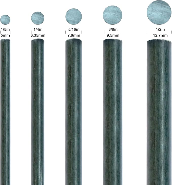 5 Ft 50pack Garden Stakes for Climbing Plants,1/4" Dia Supports Poles EcoStake Rust-Free Plant Sticks Fence Post (60inch)