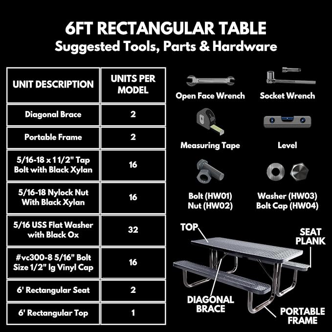 Coated Outdoor Furniture Heavy-Duty Portable Outdoor Picnic Table, Thermoplastic Coated Punched Steel Commercial-Grade Patio Dining Furniture Made in America (6ft Rectangular, Dark Blue)