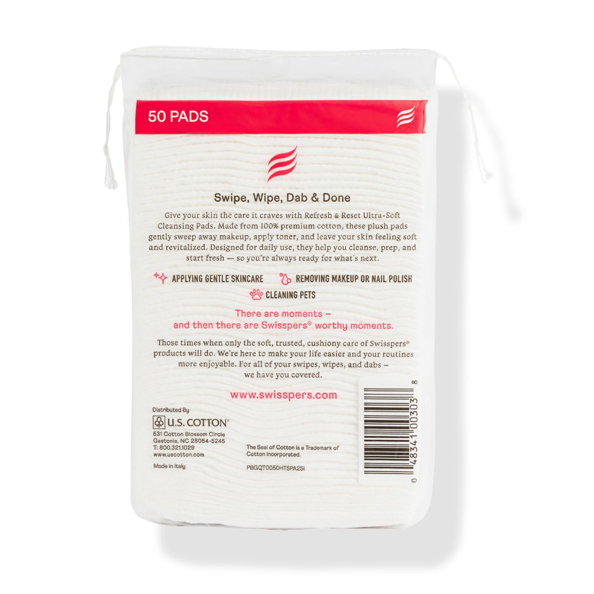 Swisspers Refresh and Reset Facial Cleansing Cotton Pads (Pack of 3)