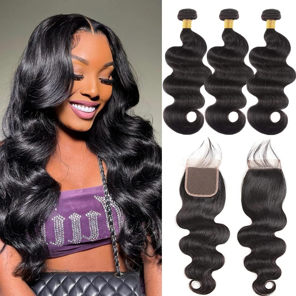 Brazilian Virgin Hair Body Wave 3 Bundles 100% Unprocessed Human Hair Bundles Weave Hair Extensions Double Strong Weft (16 18 20