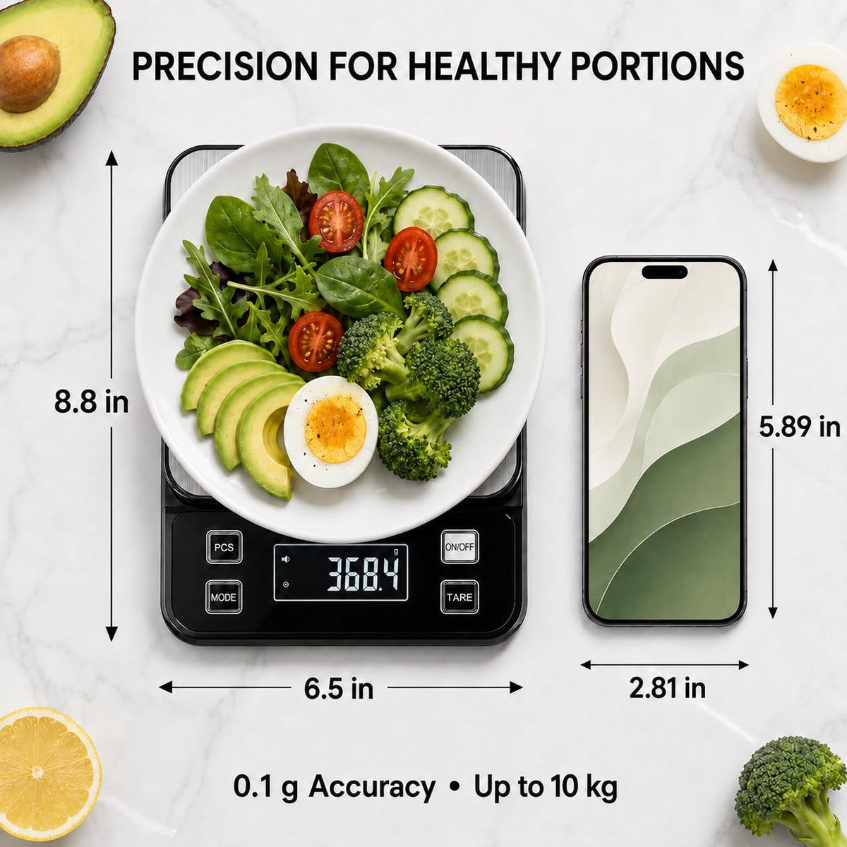 GPY 10kg/22lb Digital Kitchen Scale, 0.1g Precision Waterproof Baking Scale