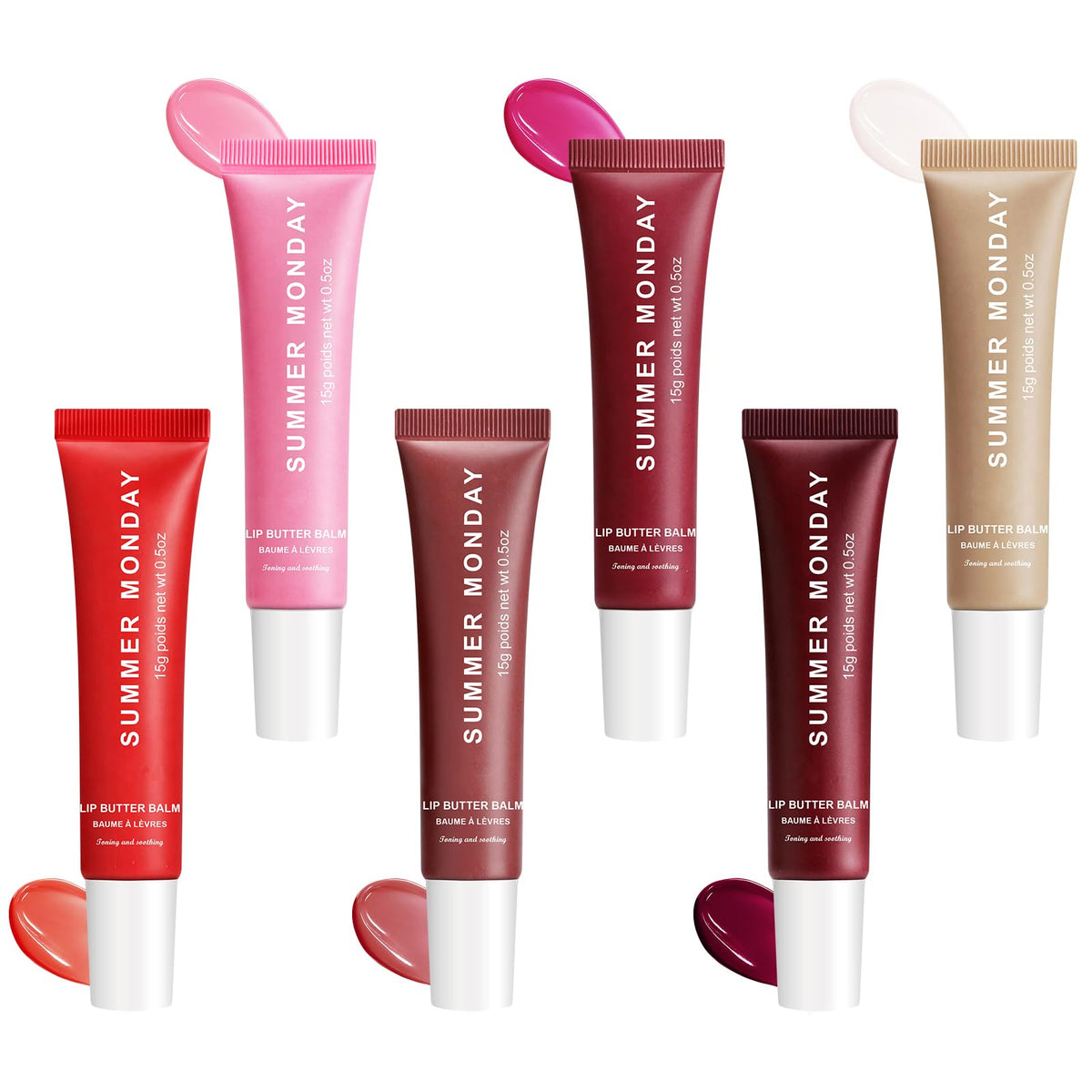 6 PCS Summer Lip Butter Balm, Lip Gloss for Instant Moisture