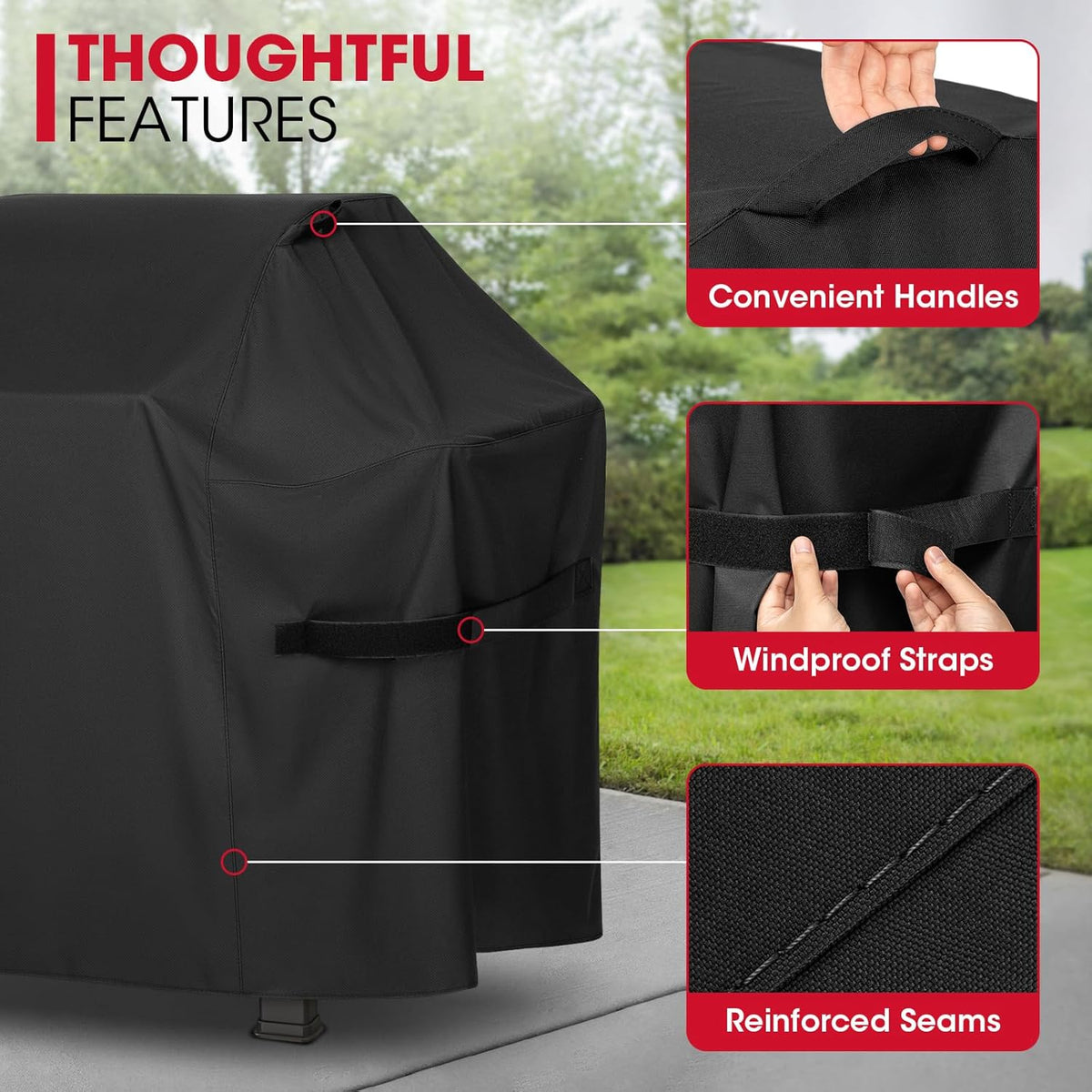 Unicook 53 Inch Grill Cover for Weber Spirit II 300 and Spirit 300 Series, Heavy Duty Waterproof Outdoor BBQ Cover, Fade Resistant Weatherproof Gas Grill Protector, Compared to Weber 7139