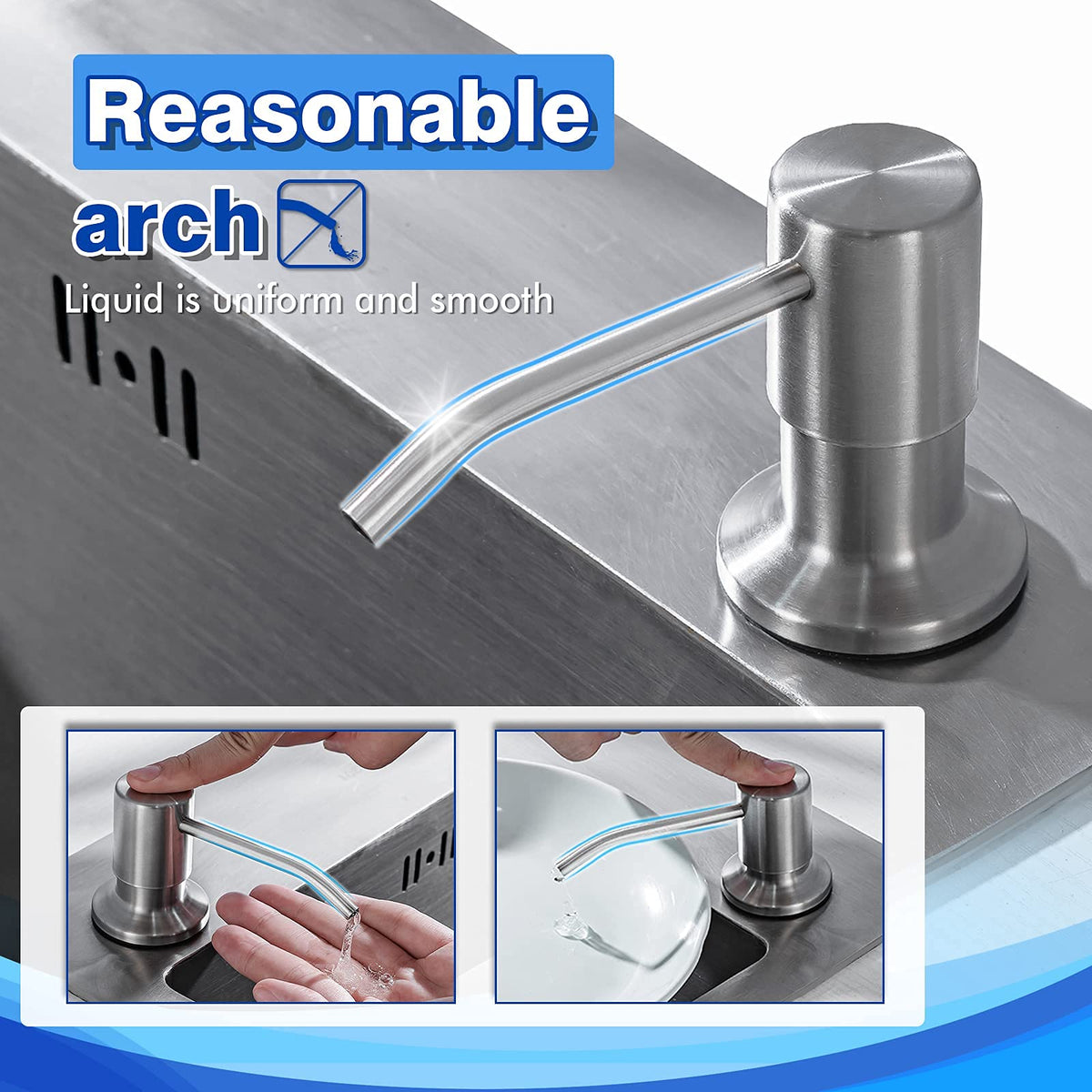 Built in Soap Dispenser for Kitchen Sink WEWE, Stainless Steel