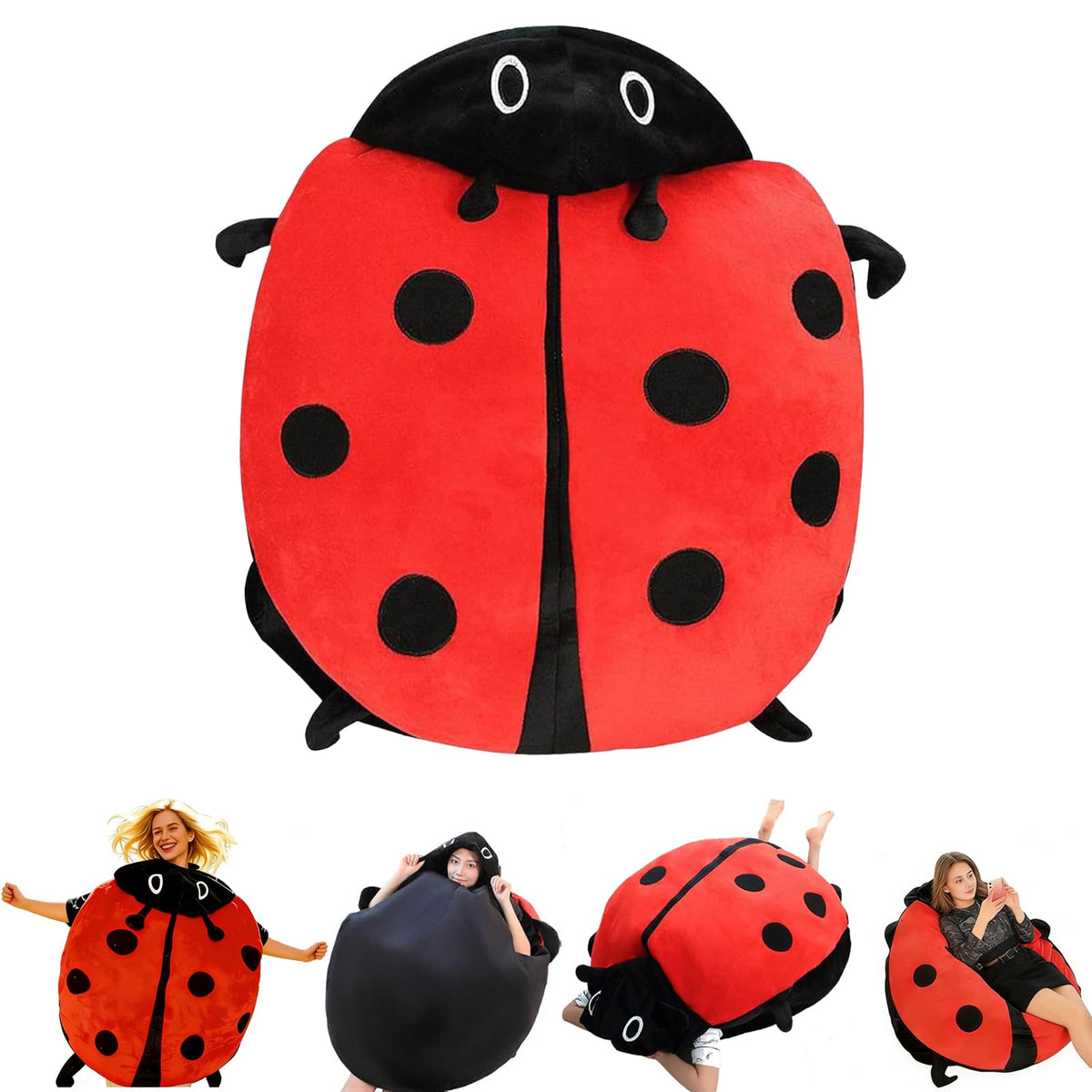 Wearable Lady Beetle Pillow, 40In Giant Wearable Pillow Beetle-Inspired