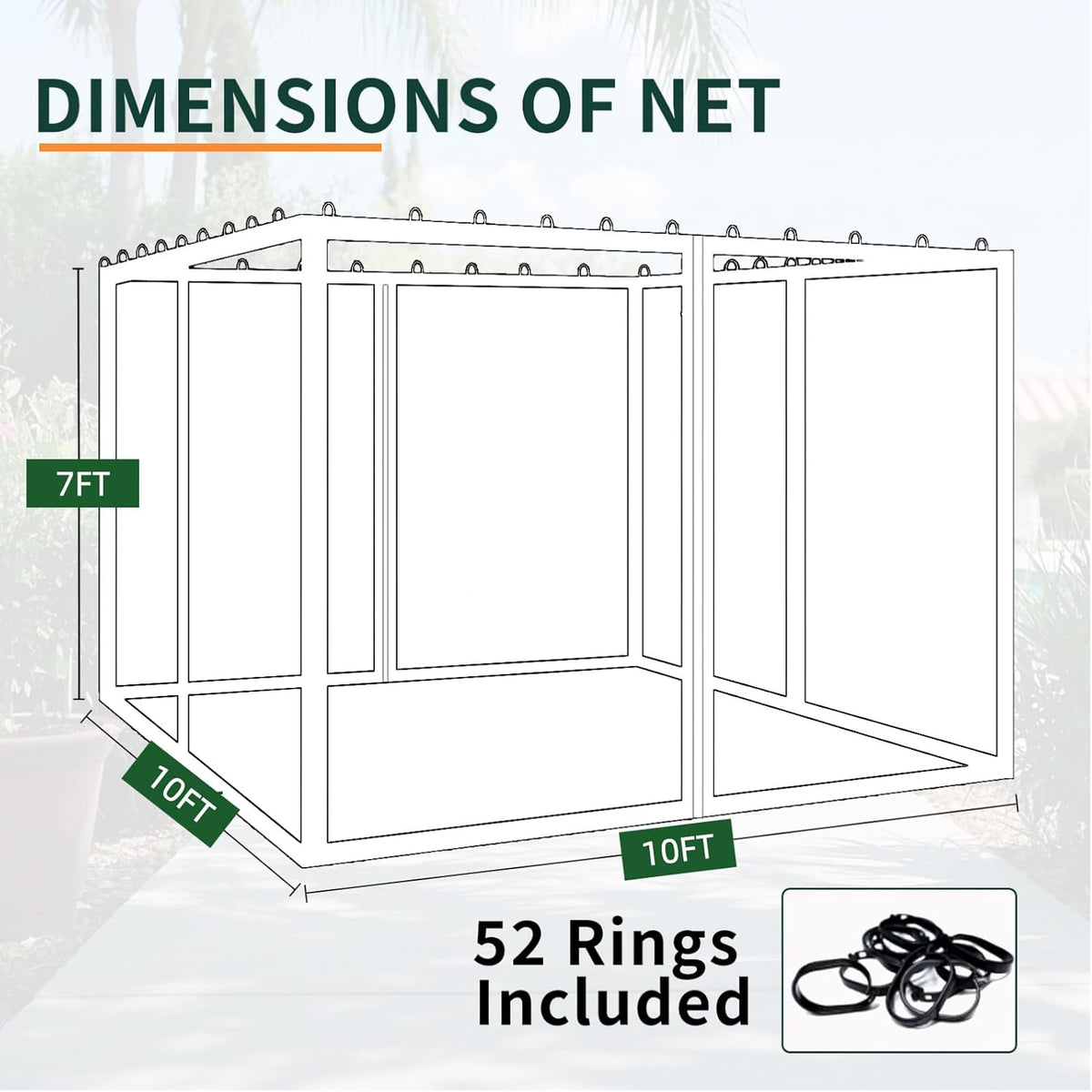 Replacement Gazebo Mosquito Netting 10' x 10',Universal Netting for Canopy Tent,4-Panel with Zipper for Outdoor Patio,Backyard (Mosquito Net Only,Brown)
