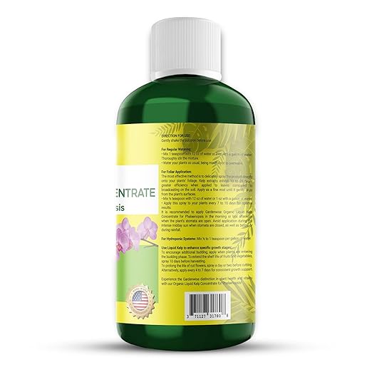 Organic Premium Kelp Seaweed Concentrate: Fertilizer for Orchid Plants; Indoor Orchid Fertilizer - Orchid Food - Orchid Plant Food (32 OZ)