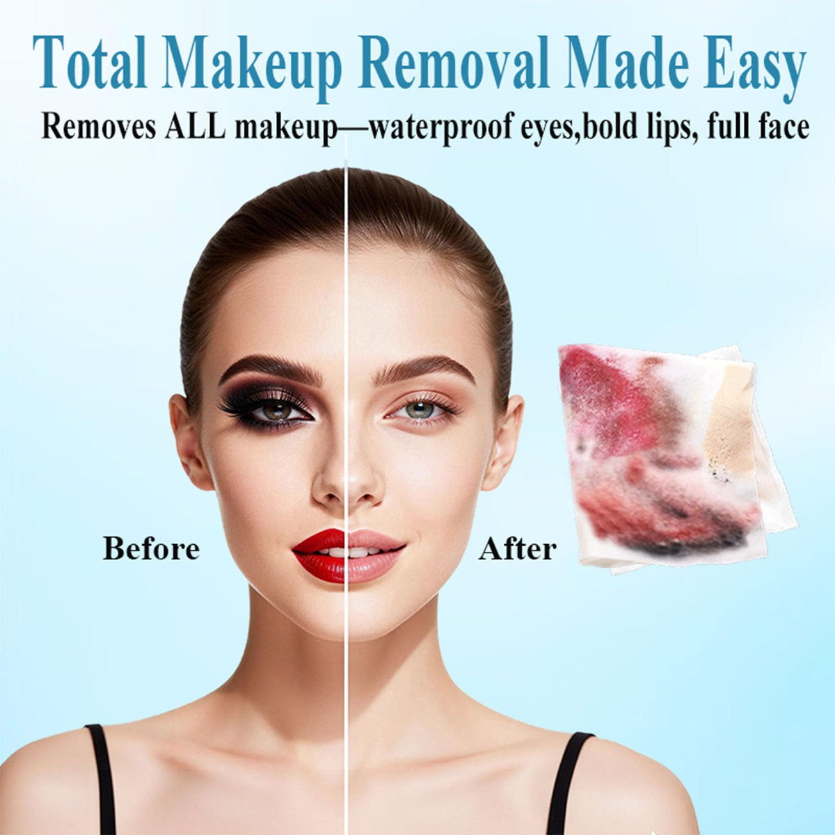 300 Count Makeup Remover Wipes Bulk, Individually Wrapped & Travel Size