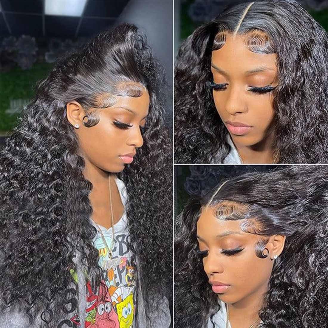 13X4 Deep Wave Hd Lace Front Wigs Human Hair Glueless Wigs Pre Plucked With Baby Hair Unprocessed Virgin Hair Deep Wave Wig Curl
