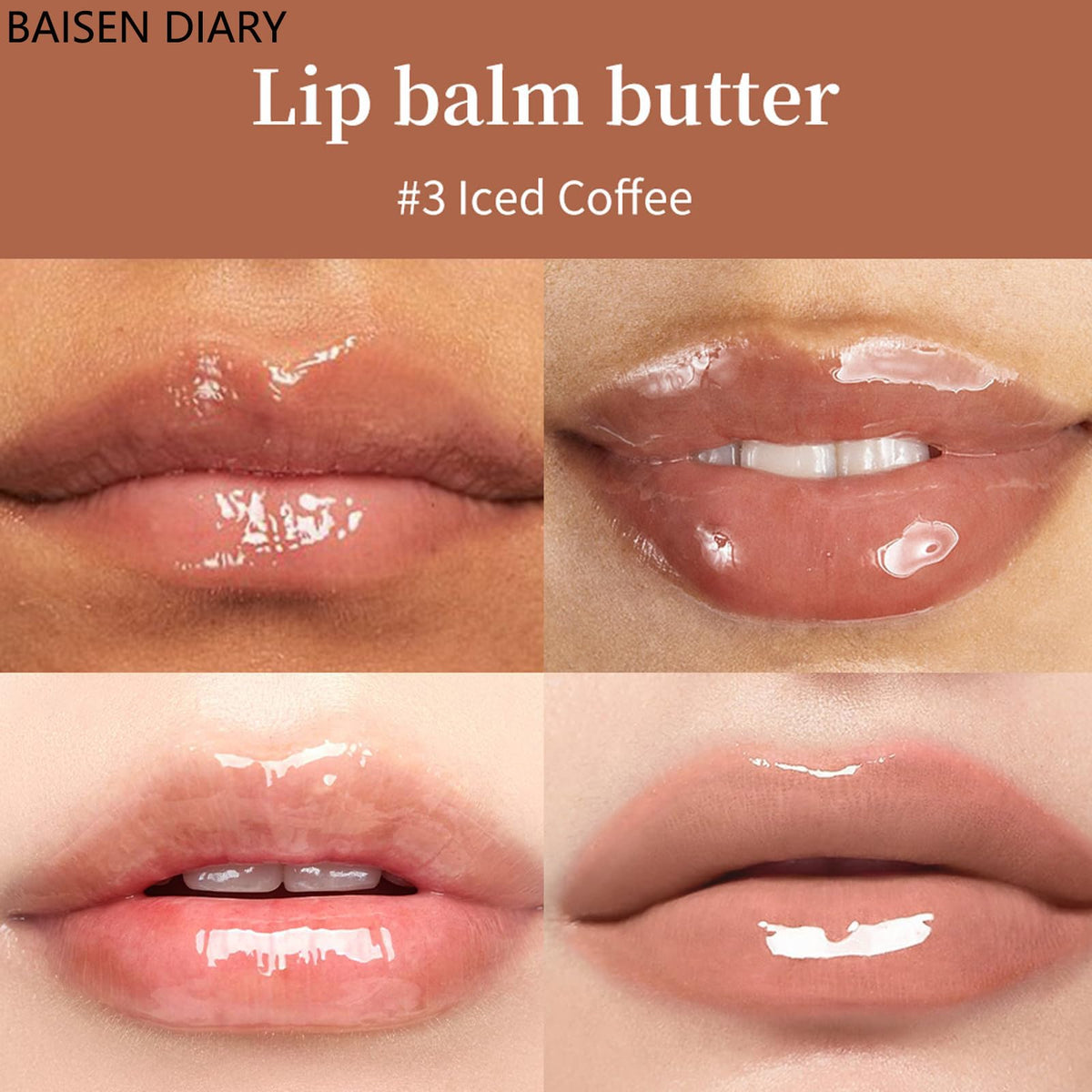 BAISEN DIARY 4 PCS Summer Special Lip Butter Balm - Ultra-Hydrating, Nourishing Lip Care with Natural Ingredients, Shea Butter & Olive Oil, Soothes & Softens Dry Lips (4PCS, 0.5 Fl Oz (Pack of 4))