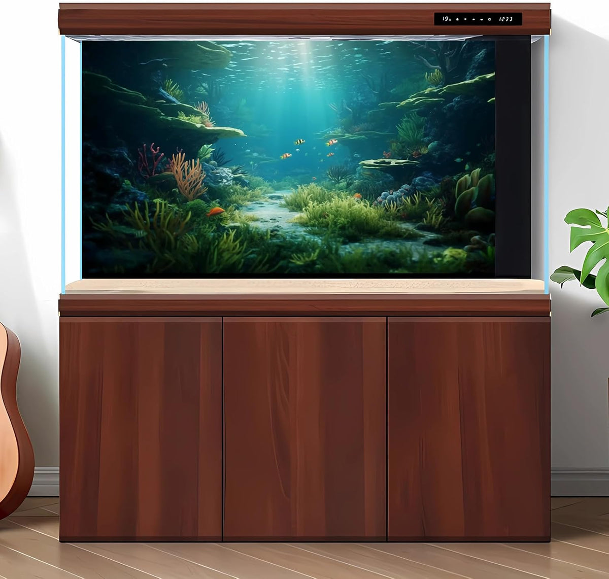 Ocean Floor Fish Tank Background Under The Sea Coral Reef Aquarium Background Underwater Aquatic Plants Corals Rock Cave Terrarium Backgrounds Tropical Fish Ocean Aquarium Backgrounds Decors 36x24in