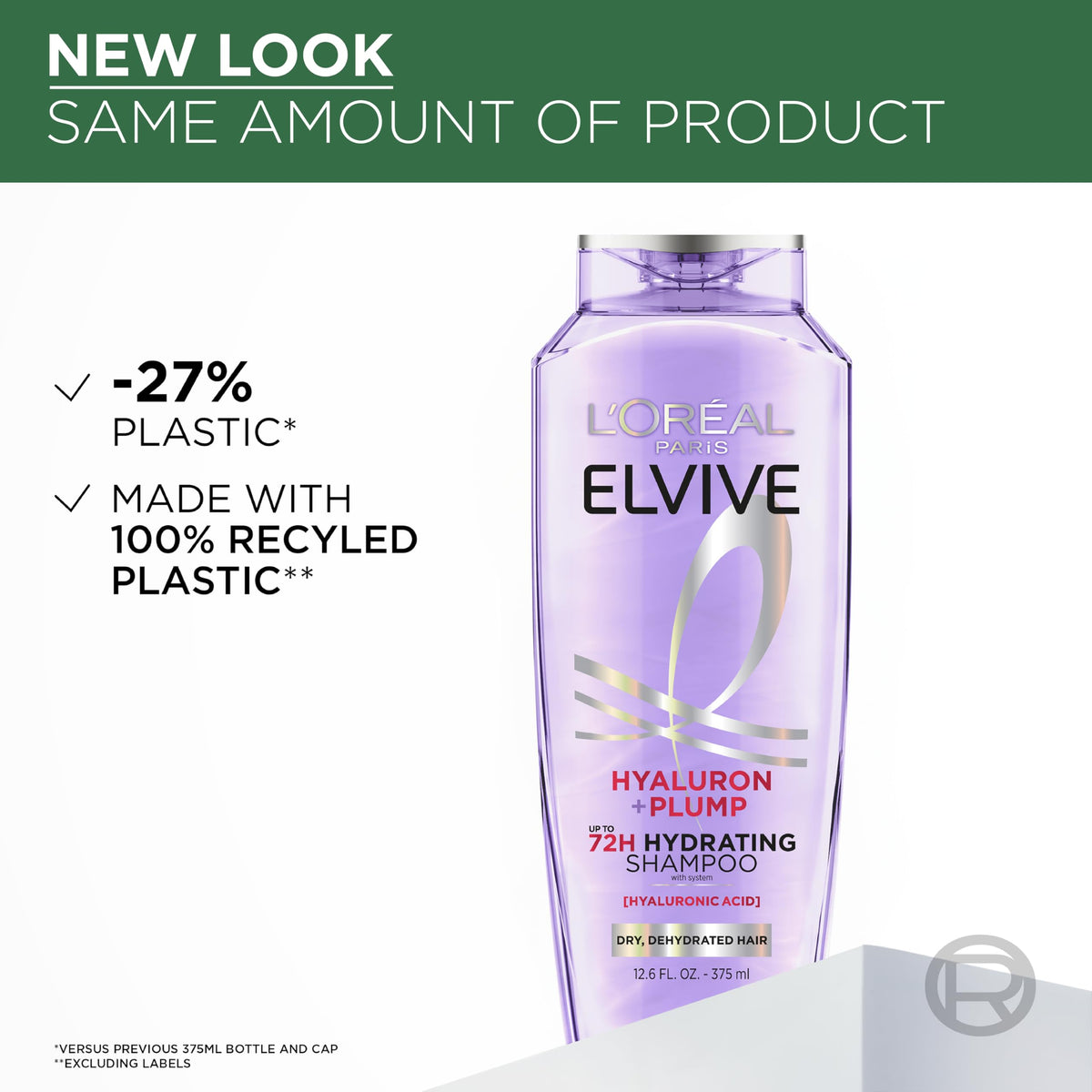 L'Oreal Paris Elvive Hyaluron Plump Shampoo, 12.6 Fl Oz