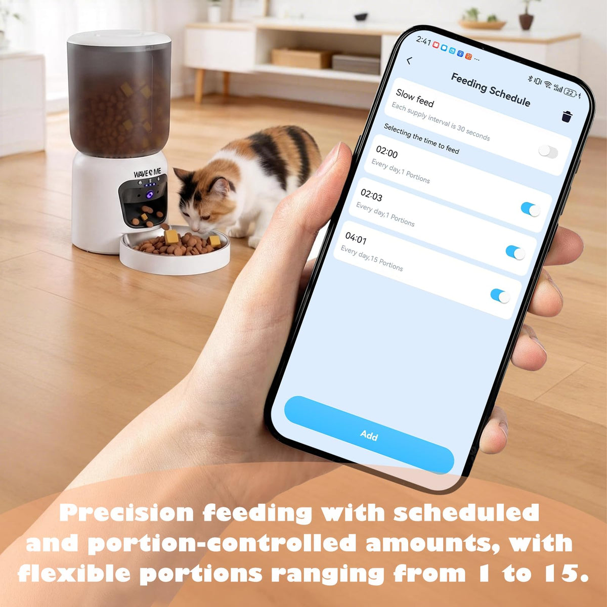 WAVEEME Automatic Cat Feeder with 3MP Camera, 6L Smart Pet Feeder