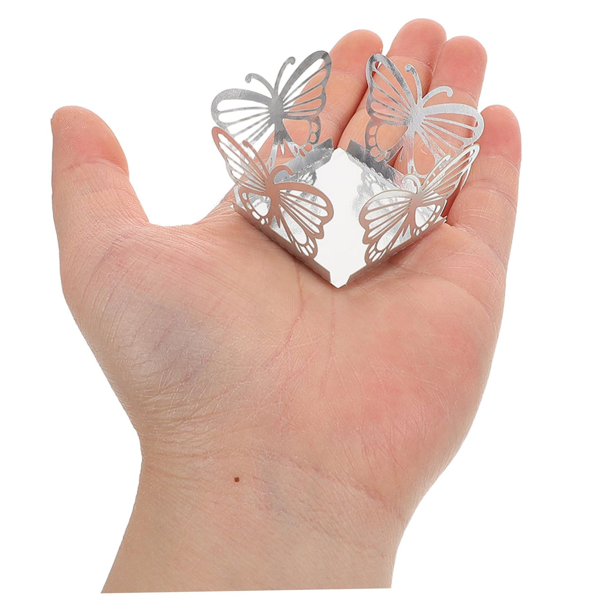 PRETYZOOM 50pcs Butterfly Paper Candy Boxes Hollow-Out Truffle Wrappers for Weddings Birthdays Baby Showers Decorative Chocolate Packaging for Party