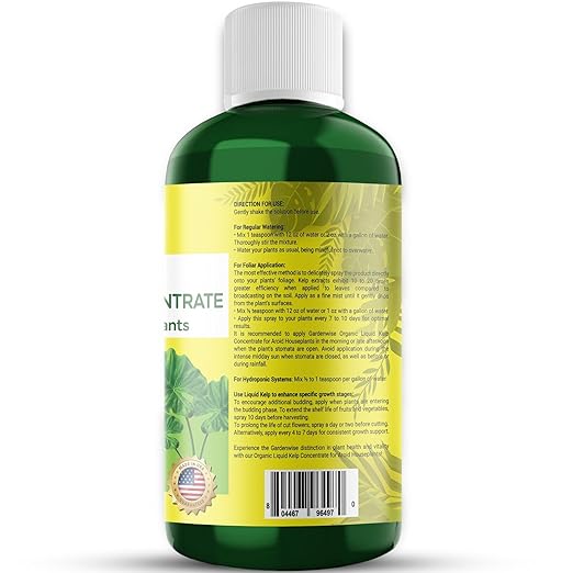 Organic Premium Seaweed Fertilizer - Liquid Kelp Plant Food for Aroid Houseplants: Monstera, Philodendron, Pothos, ZZ Plant, Dieffenbachia, Alocasia, Caladium (32 OZ)
