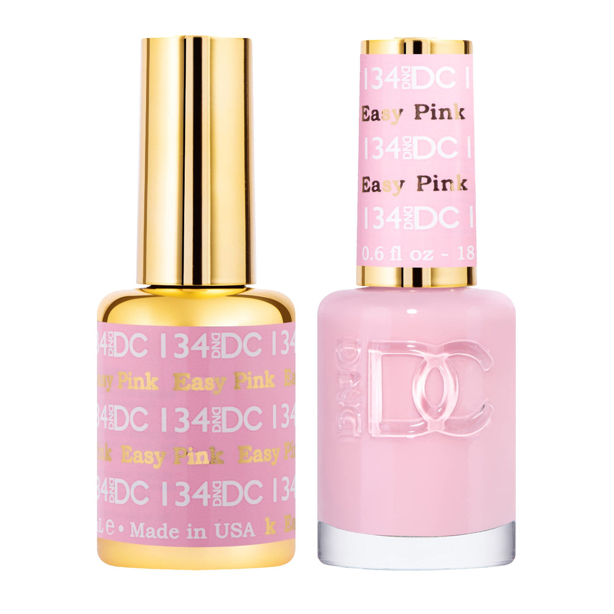 Dnd Gel Polish Set - 1 Each Of Pink Gel Polish And Pink Nail Polish, 134 Easy Pink, 0.5 Fl Oz