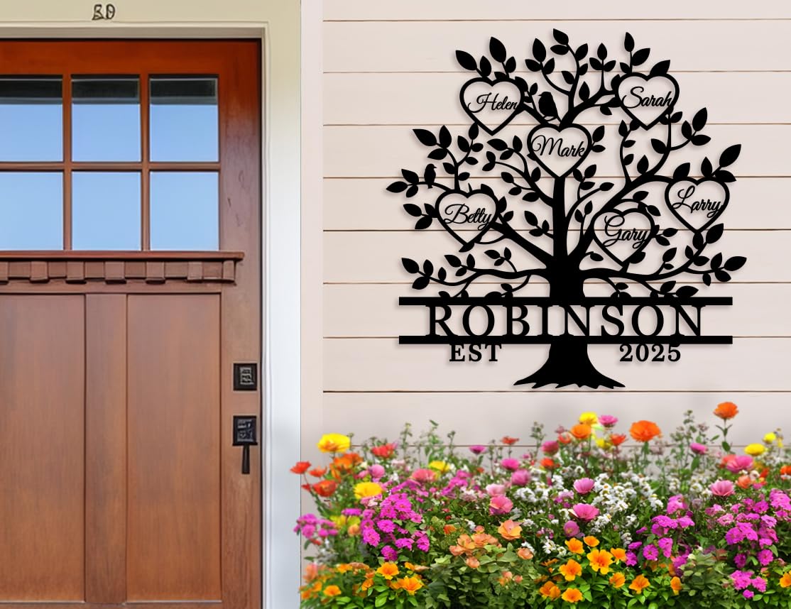 Custom Tree of Life Family Metal Signs, Personalized Tree of Life Wall Decor, Outdoor Yard Decor, Family Sign Wall Decor, Custom Tree Yard Sign, Home Decor for Living Room, Housewarming Gift