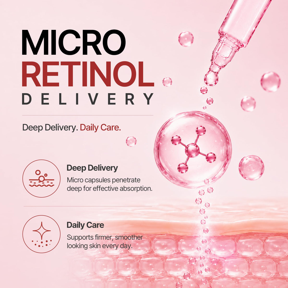 AIDA Retinol Capsule Ampoule, Korean Retinol Face Serum with Collagen & Ceramide, Firming, Hydrating & Glow Boosting Facial Serum for Daily Retinol Care, Korean Skin Care, 1.69 fl oz (30ml)