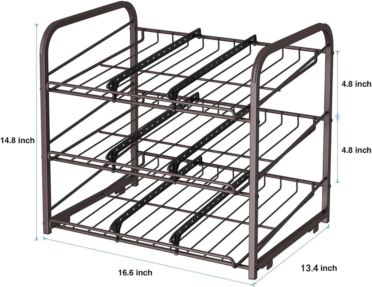AIYAKA Can Rack Organizer,3 Tier Stackable Can Storage Dispenser,Bronze