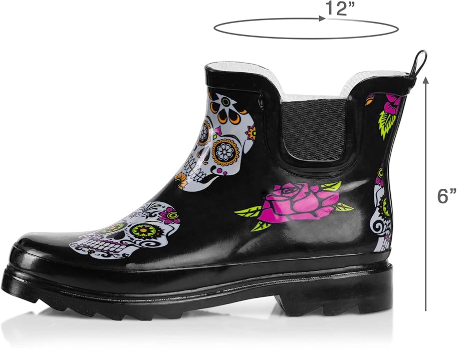 NORTY - Womens Ankle Rain Boots - Ladies Waterproof Winter Spring Garden Boot runs ½ size large