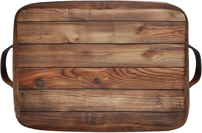 Wood Print Rectangular Retro Vintage Storage Basket Organizer Bin Shelf Baskets For Clothes Gifts For Home Office Dorm