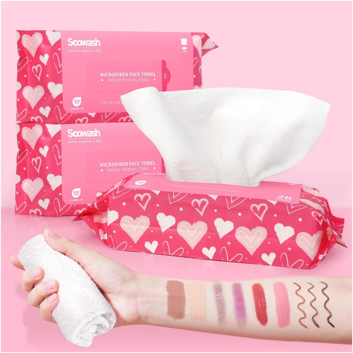 SOOWASH Makeup Remover Towels Little Towels, Ultra Soft 60 Ct