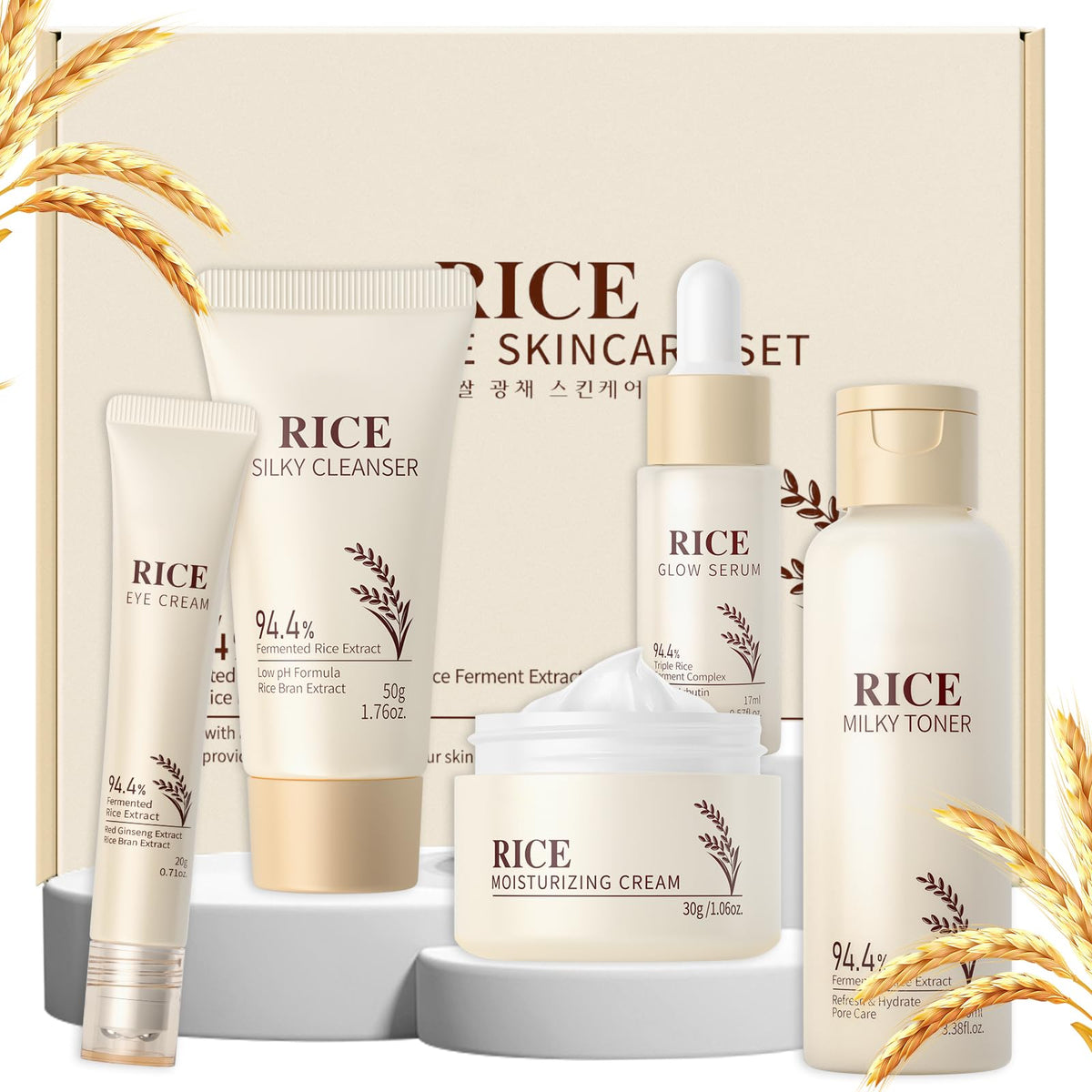 LAIKOU Skin Care Set, Korean Skin Care - Korean Beauty for Women - 5pcs