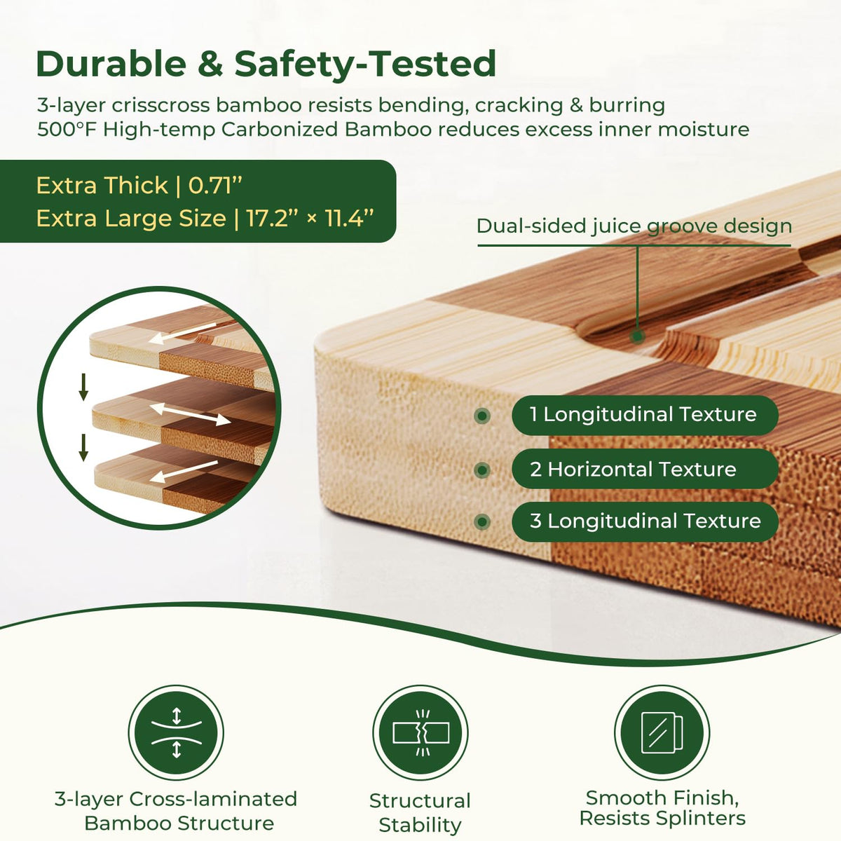 Pure Titanium Cutting Board, Bamboo Cutting Boards Set for Kitchen