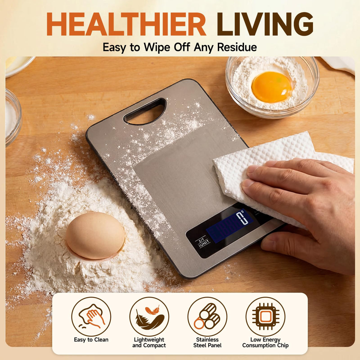 Food Scale, Digital Kitchen Scale with Hanging Loop, 11lb Baking Scale