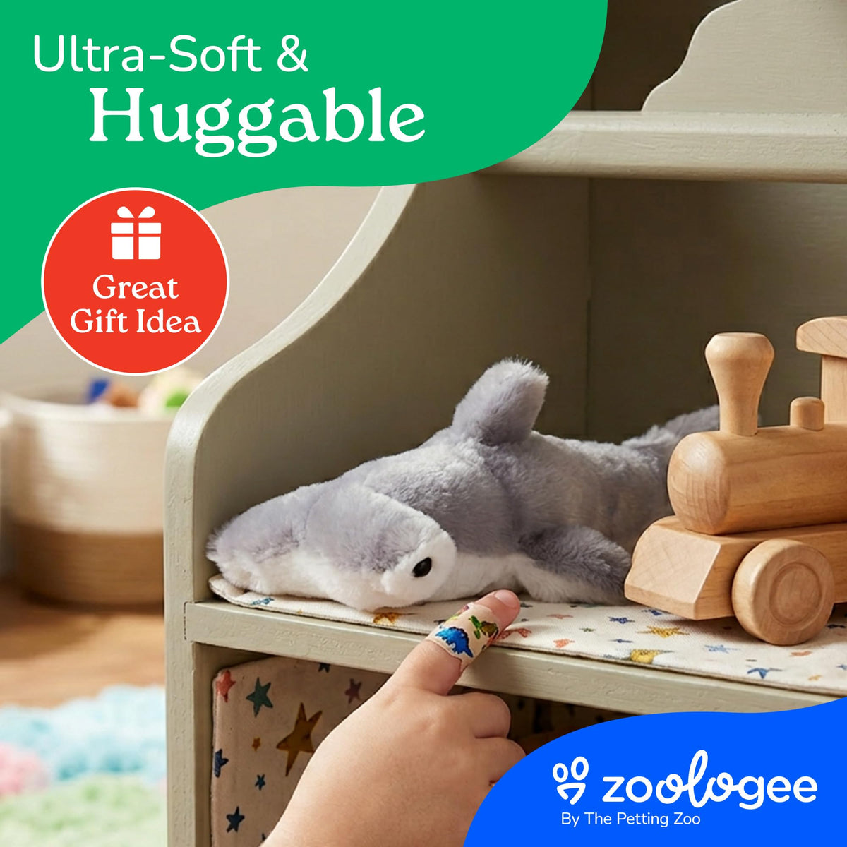 The Petting Zoo Hammerhead Shark Stuffed Animal, Scoopz, Kids Gifts, 10 in