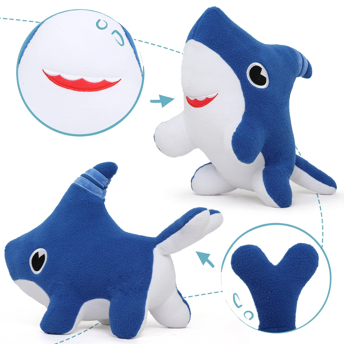 Tezituor Shark Dog Plush Toy, Shark Puppy Stuffed Animal, Shark Dog Toy Stuffed Shark, 15''