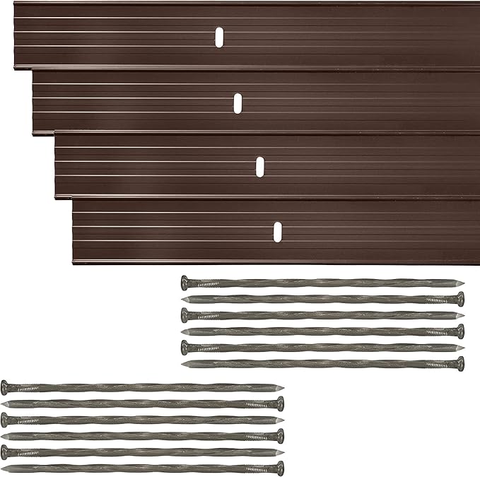 Dreamscape E-Z Edge Aluminum Landscape Edging - 8 Strips, 6ft Each (48ft Total), Brown - Professional Quality Landscaping Border, Metal Divider for Lawn, Garden, Flowerbed…