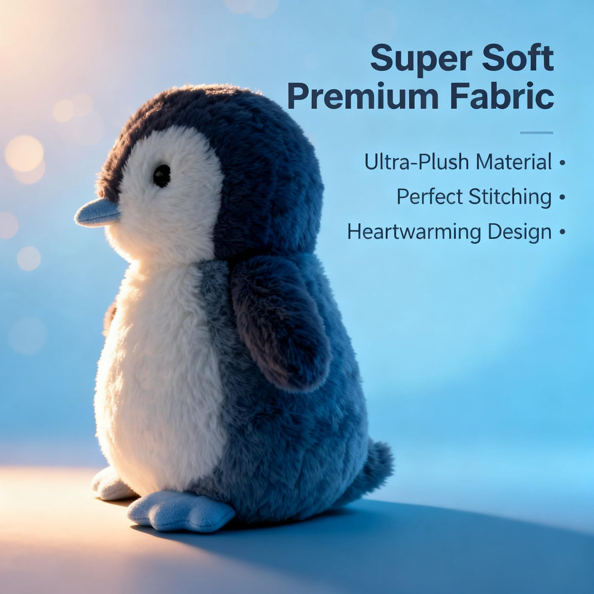 Fufuwarm Adorable Penguin Stuffed Animal, Blue Mouth, 10 Inches