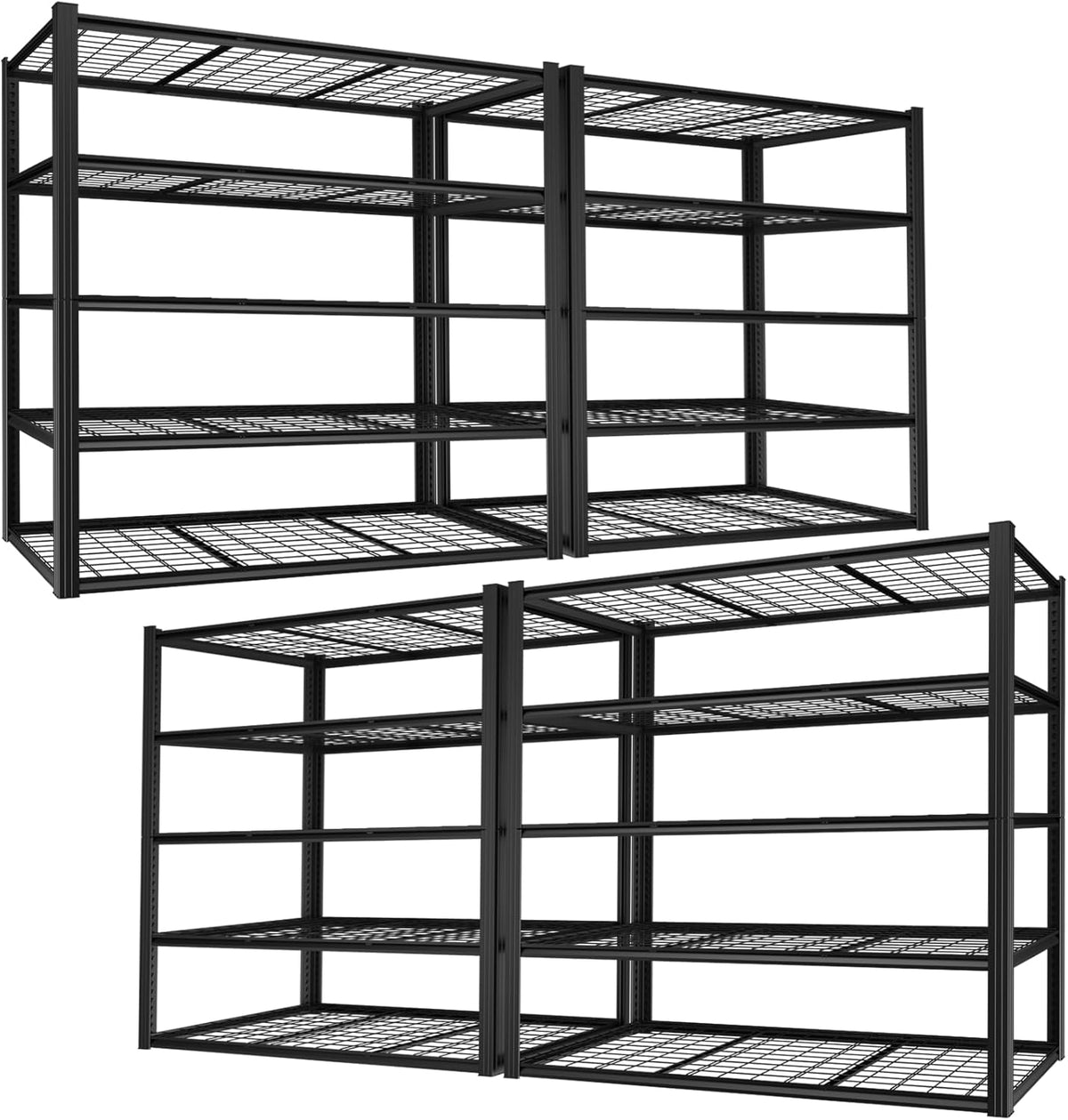 ROOMTEC 60" W Garage Shelving Heavy Duty,33000LBS Storage Shelves,5-Tier Adjustable Metal Shelving Utility Shelf Rack Garage Storage Organize for Storage Industrial, Warehouse, Basement