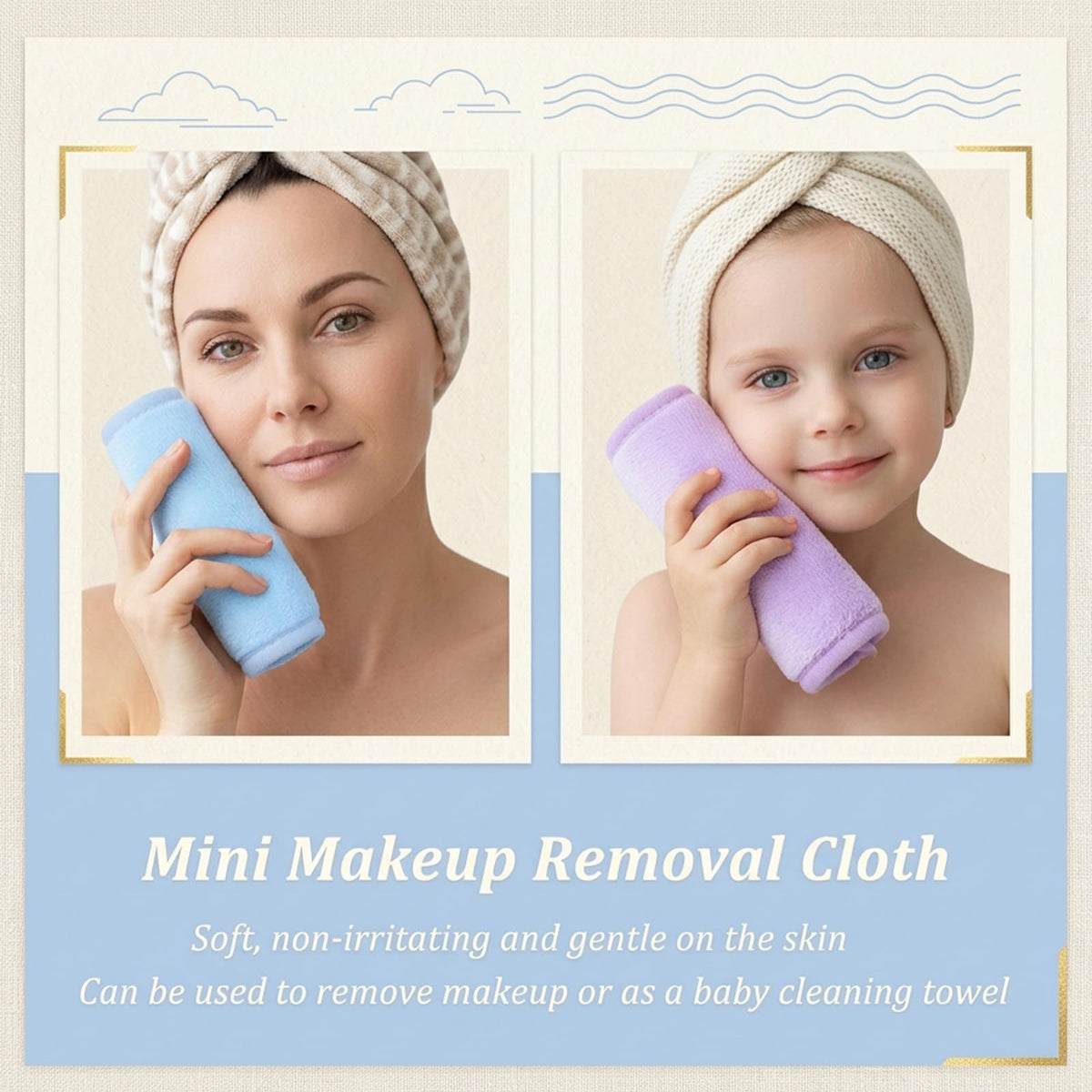 Limbeuuu 48 Pcs Makeup Remover Cloth Reusable Makeup Remover Pads Soft Microfiber Face Towels Facial Cleansing Cloths for Face Hand Eye Lips Bathroom Gift for Women 6.3 x 5.5 Inch(8 Colors)