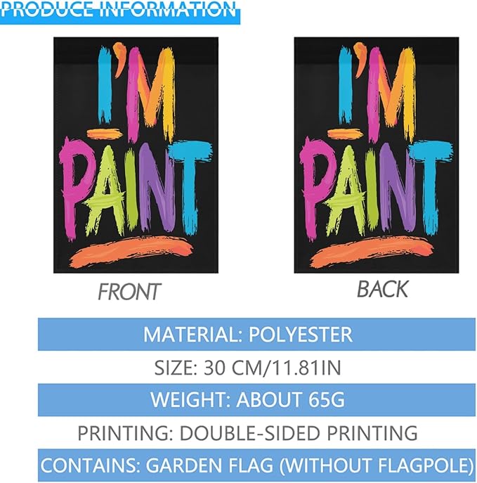 I Love to Fingers Paint Old Couple Seasonal Garden Flags 12x18 Double Sided Small Decorative Banner for All Season