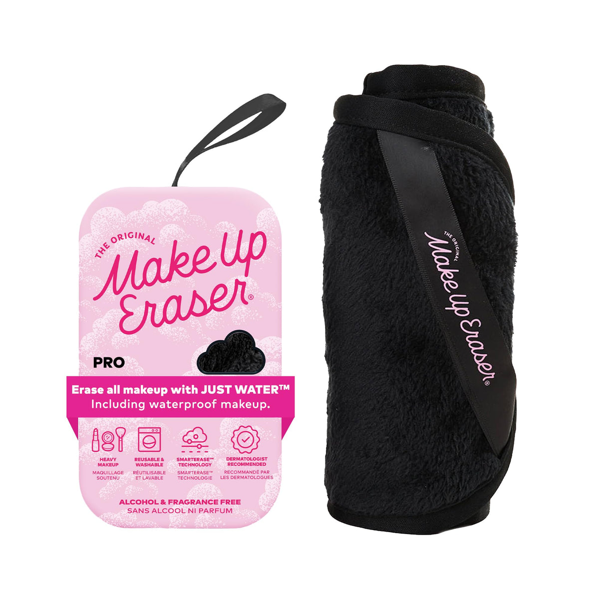 The Original MakeUp Eraser PRO, Effortlessly Remove All Makeup Using Only Water, Including Waterproof Mascara, Eyeliner, Foundation, Lipstick, Sunscreen,and More! Chic Black, 1ct.