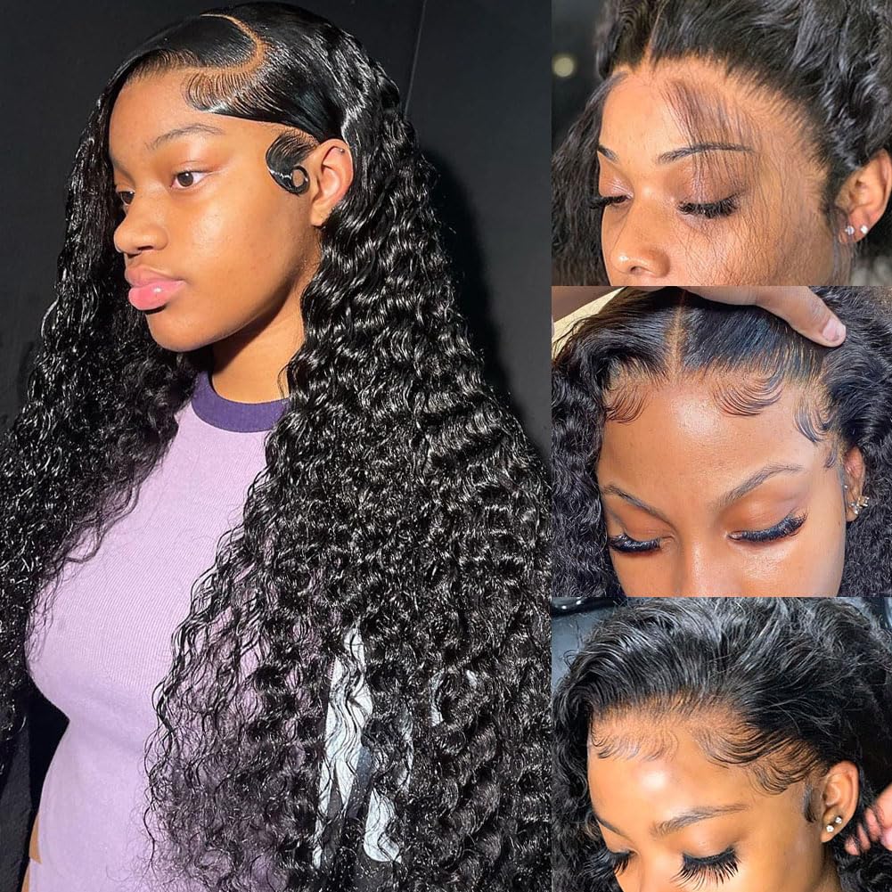 Bangjazz 32 Inch Deep Wave Lace Front Wigs Human Hair 180% Density Curly Wigs For Black Women 13X4 Hd Lace Frontal Wigs Human Ha