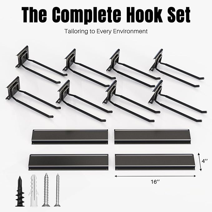 Garage Garden Tool Organizer Wall Mount, Heavy Duty Garage Tool Storage Rack 64 Inches, Max Load 440lb - Shovel, Rake, Folding Chair, Weed Eater Storage