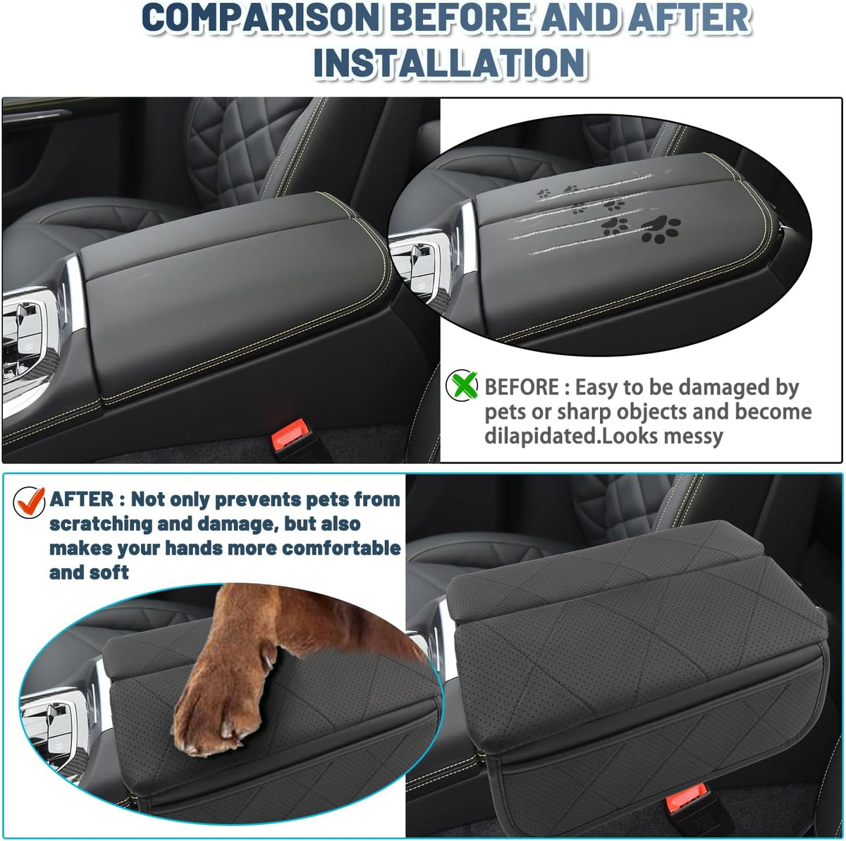 Ruiya BMW X5/X6/X7 Armrest Cover,for BMW X5/X6/X7 Accessories Center Console Cover Comfy Thicken Armrest Lid Cover Compatible with (2019~2026) BMW X5 G05/(2020~2026) BMW X6 G06/(2019~2026) BMW X7 G07