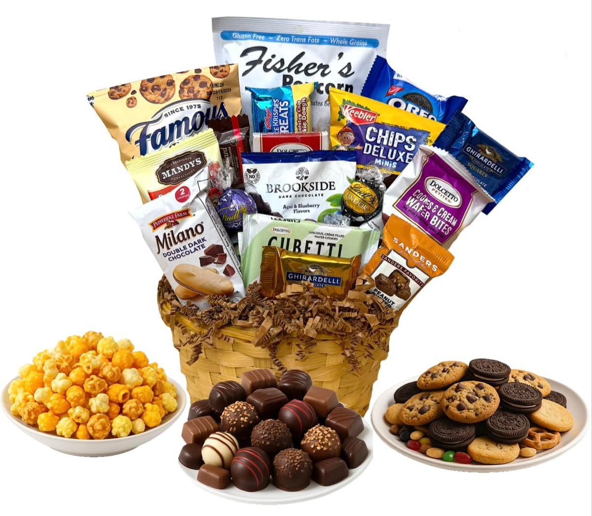 Thanksgiving Gift Basket Hand Crafted with Chocolates, Cookies, Snacks & Candy. Perfect for Hostess, Family, Employee or Client Gift (Small)
