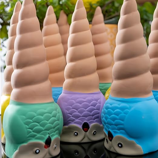 4 Pack Plant Watering Devices, Animal Shape Terracotta Watering Spikes, Vacation Self Watering Planter Insert, Automatic Plant Waterer for Indoor Outdoor Plants (Owl-Grey Eye)