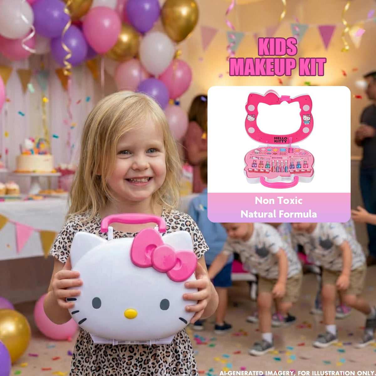 Hello Kitty Face Makeup Vanity Set with Light-Up Mirror