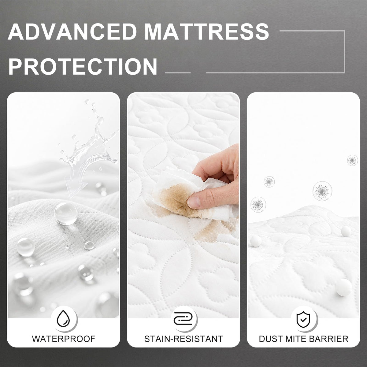RestTwill Waterproof Mattress Protector King, Noiseless Mattress Pad