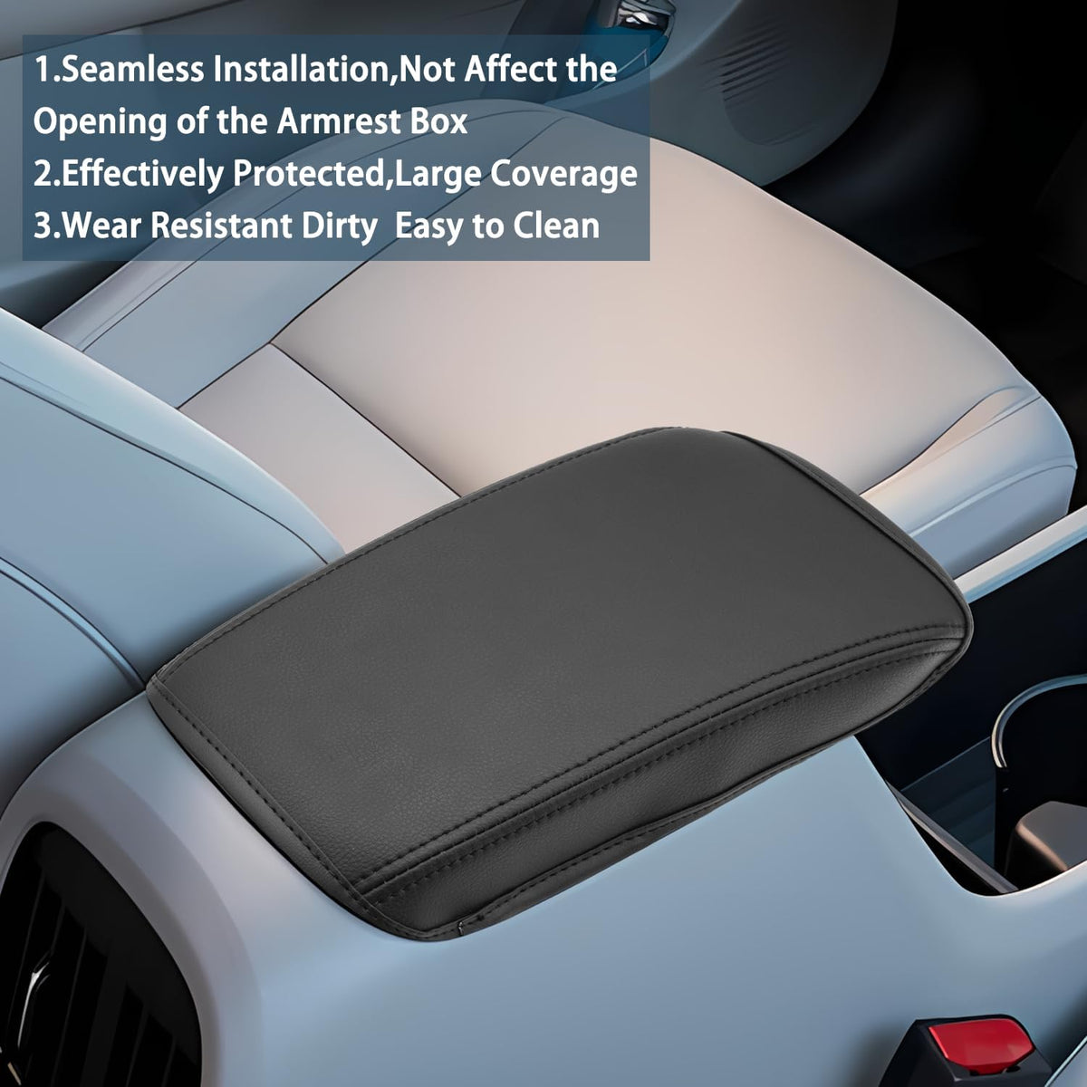 Ruiya 2024 2025 Kona Armrest Cover,for Hyundai Kona SX2 2024 Accessories Center Console Cover 2024 Kona Armrest Cover Protector Compatible with 2024 2025 Hyundai Kona SE/SEL/Limited/N Line