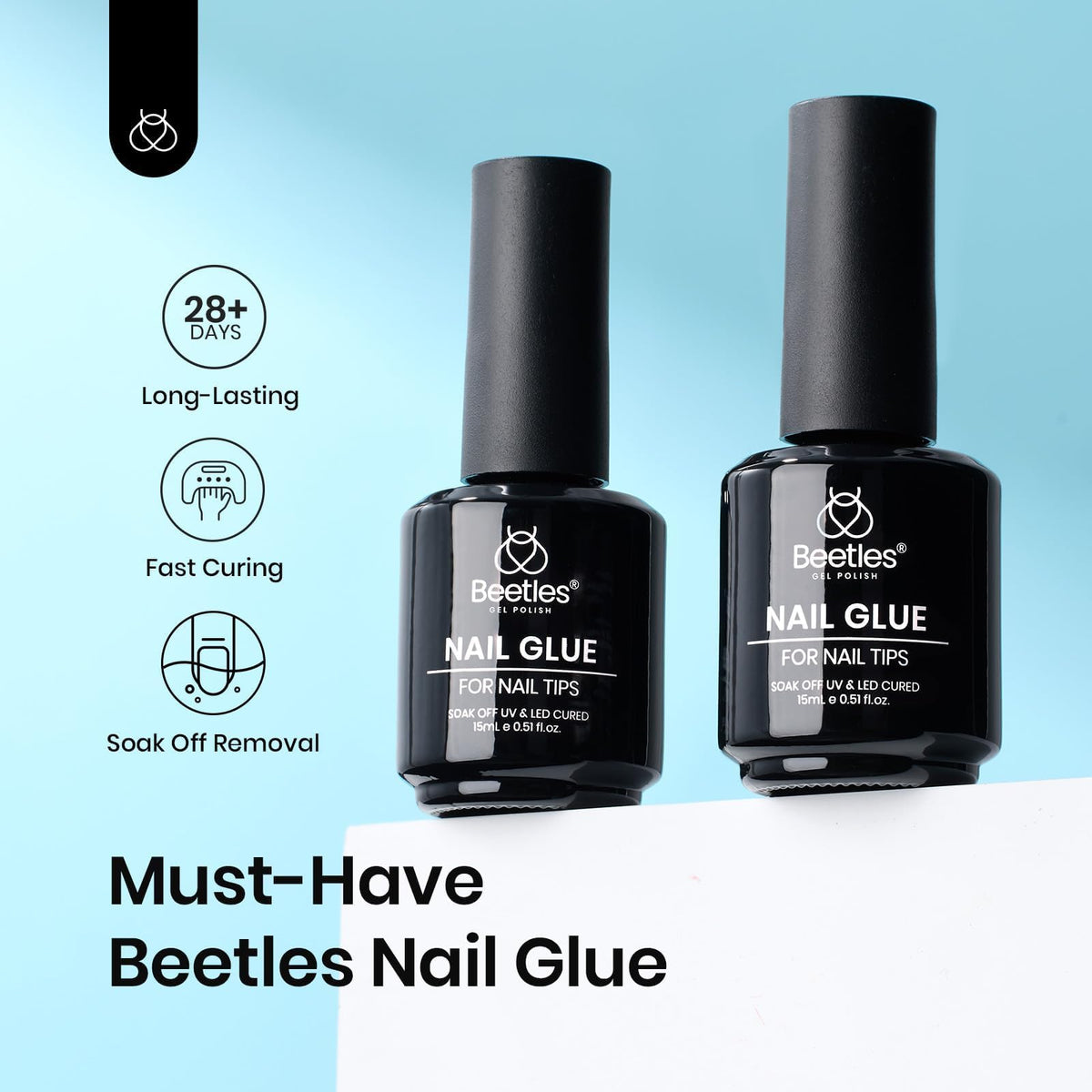 Beetles Gel Polish 9 in 1 Gel Nail Glue for Clear Acrylic Nail Tips